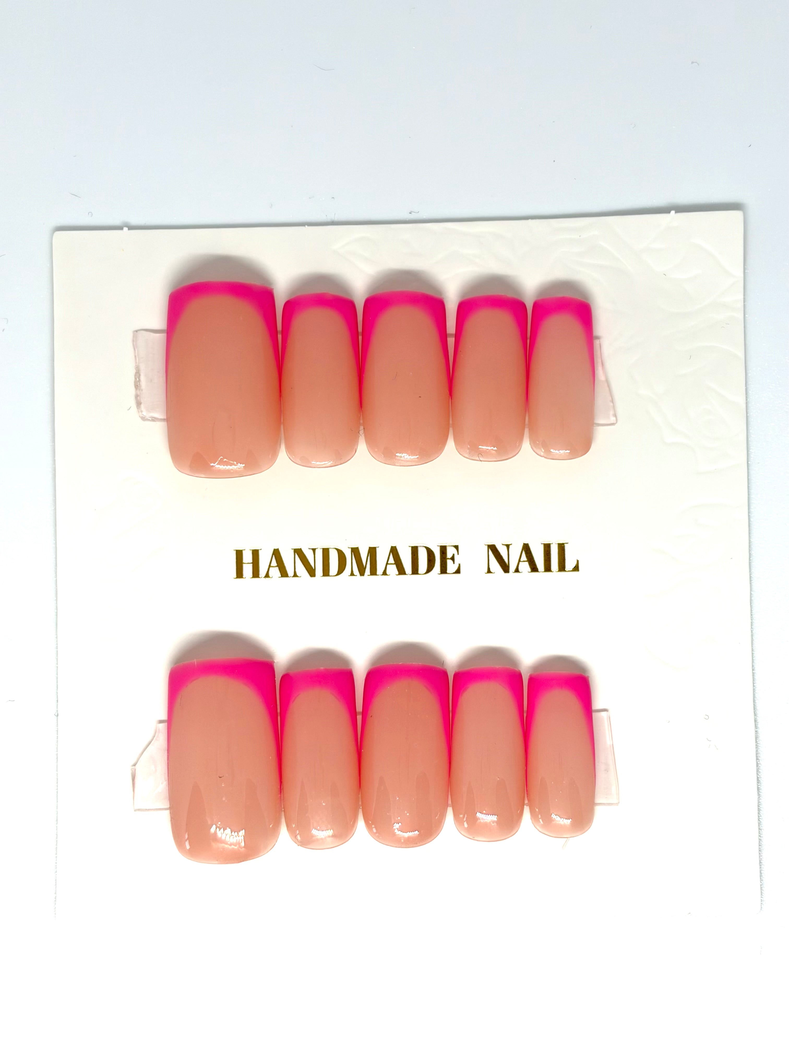 Neon Pink French Press-ons