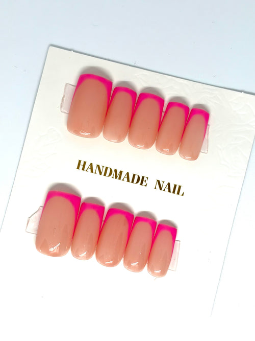 Neon Pink French Press-ons